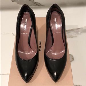 Miu Miu Black Leather Heels